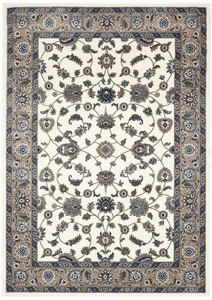 Classic Sydney White with Beige Border Rug