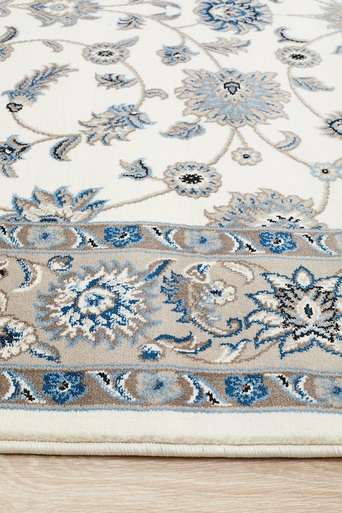 Classic Sydney White with Beige Border Rug