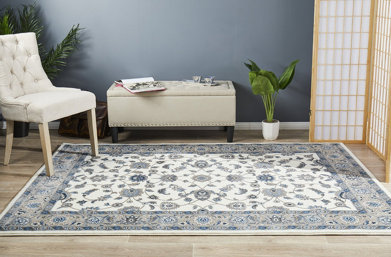 Classic Sydney White with Beige Border Rug