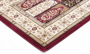 Traditional Panel Design Burgundy with Ivory Rug
