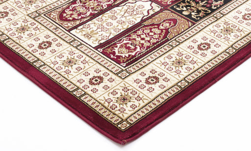 Traditional Panel Design Burgundy with Ivory Rug