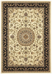 Classic Sydney Medallion Ivory with Black Border Rug