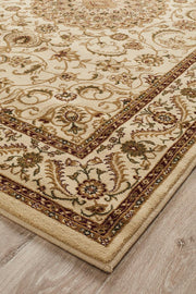 Classic Sydney Medallion  Ivory with Ivory Border Rug