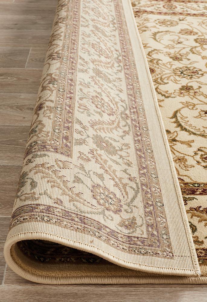 Classic Sydney Medallion  Ivory with Ivory Border Rug