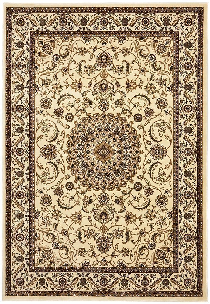 Classic Sydney Medallion  Ivory with Ivory Border Rug