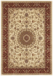 Classic Sydney Medallion Ivory with Red Border Rug