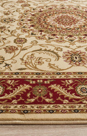 Classic Sydney Medallion Ivory with Red Border Rug