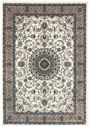 Classic Sydney Medallion White with Beige Border Rug