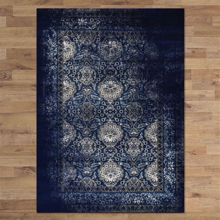 Lava Magma Navy Runner Rug