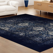 Lava Magma Navy Runner Rug