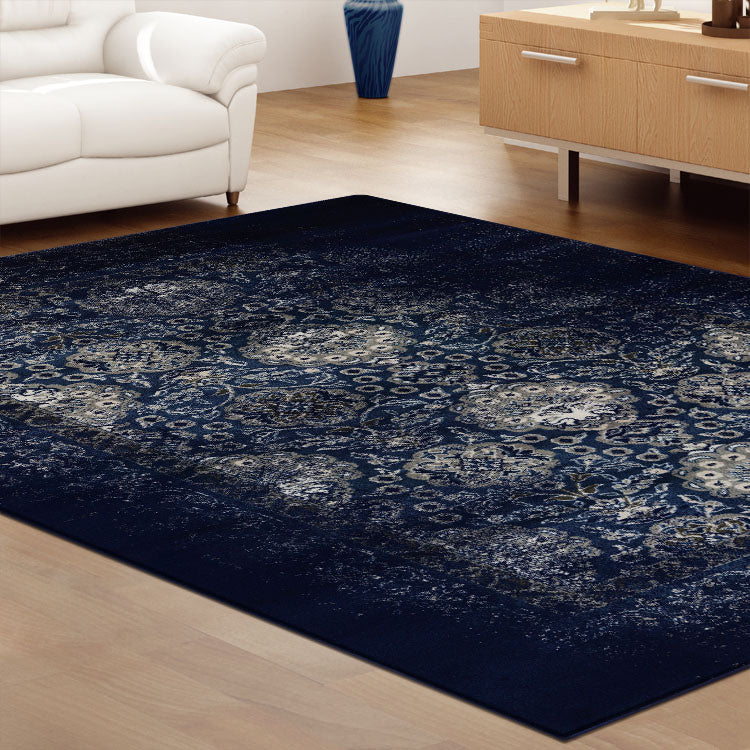 Lava Magma Navy Runner Rug