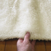 Silky Soft Shaggy Ivory Runner Rug