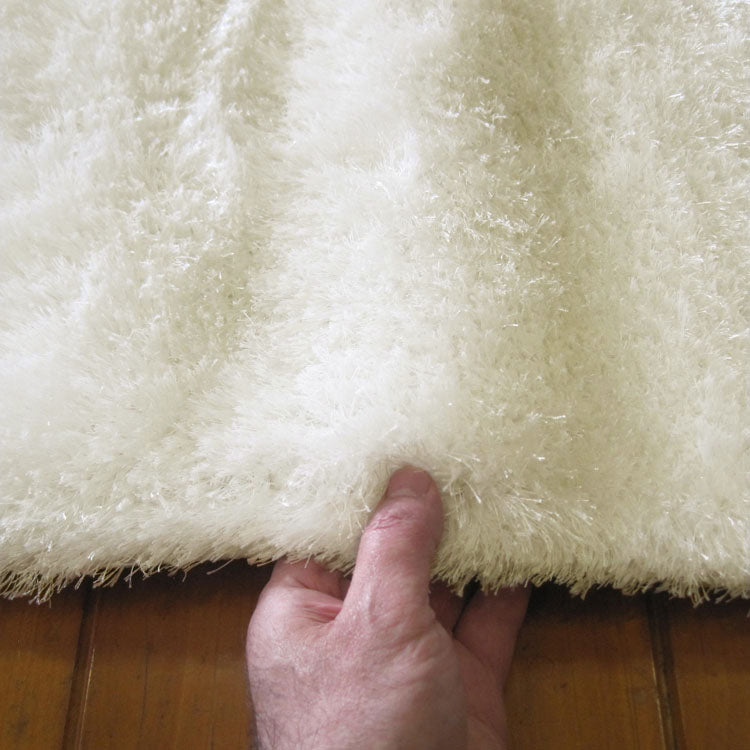 Silky Soft Shaggy Ivory Runner Rug