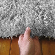 Silky Soft Shaggy Light Grey Rug