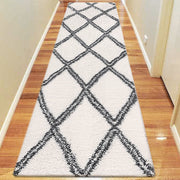 Serenate Sun Tribal Shaggy Cream Runner Rug