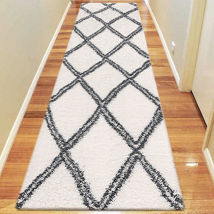 Serenate Sun Tribal Shaggy Cream Runner Rug