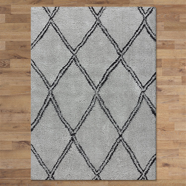Serenate Sun Tribal Shaggy Grey Rug