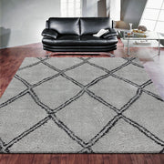 Serenate Sun Tribal Shaggy Grey Rug