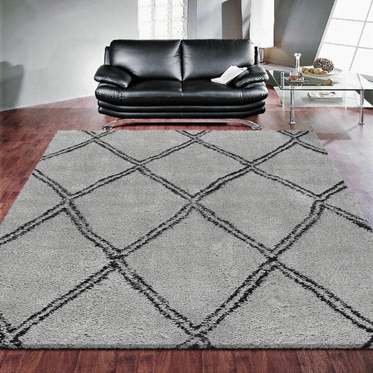 Serenate Sun Tribal Shaggy Grey Rug