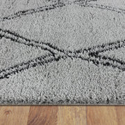 Serenate Sun Tribal Shaggy Grey Rug