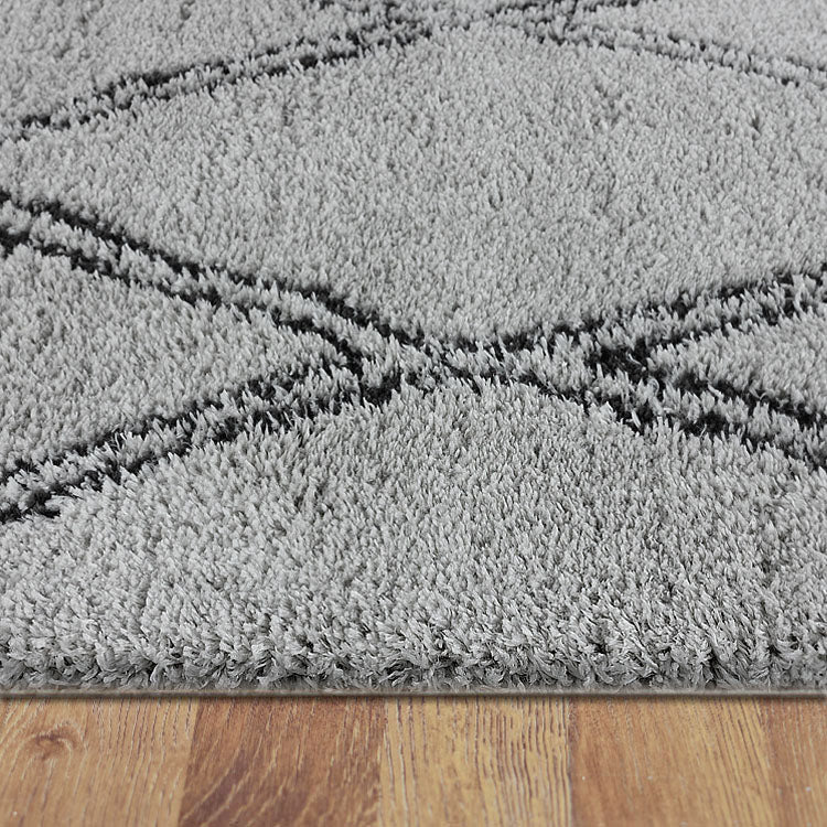 Serenate Sun Tribal Shaggy Grey Rug