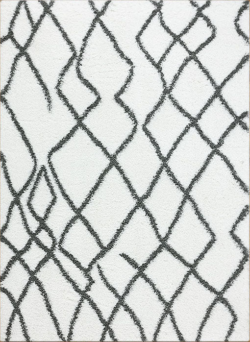 Serenate Moon Tribal Shaggy Cream Rug