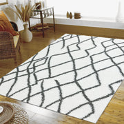 Serenate Moon Tribal Shaggy Cream Runner Rug