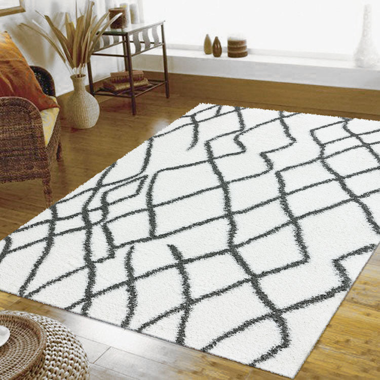 Serenate Moon Tribal Shaggy Cream Runner Rug