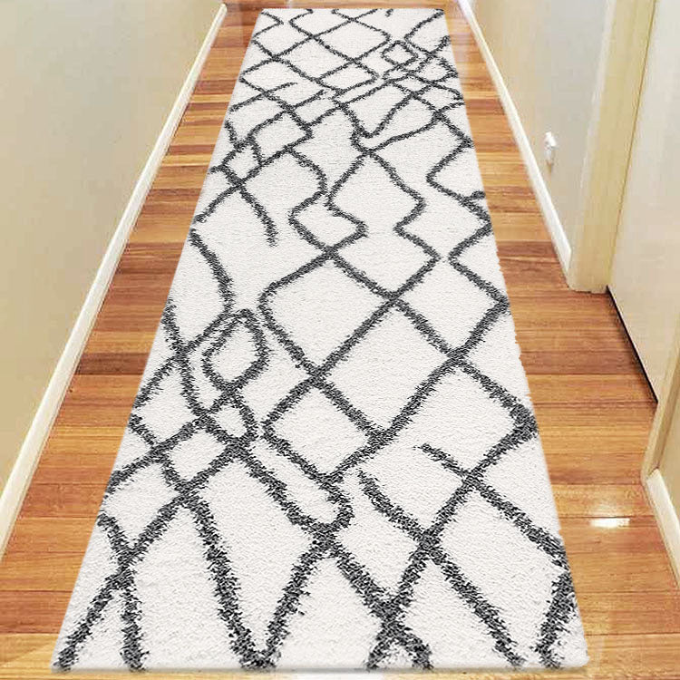 Serenate Moon Tribal Shaggy Cream Runner Rug