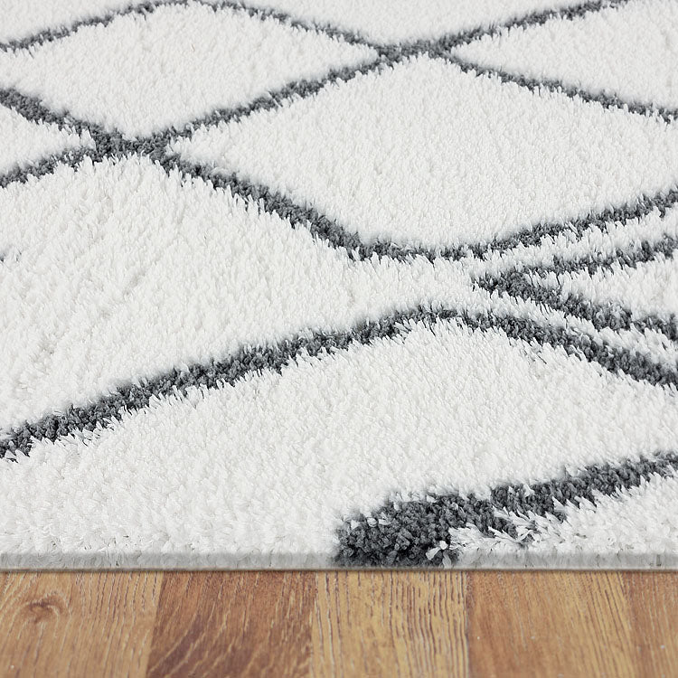 Serenate Moon Tribal Shaggy Cream Runner Rug