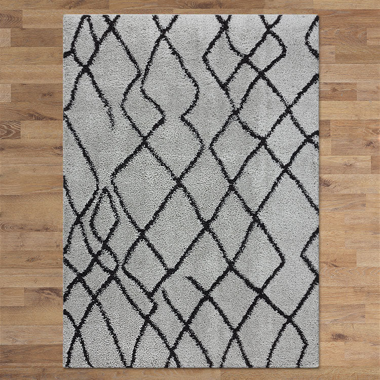 Serenate Moon Tribal Shaggy Grey Rug
