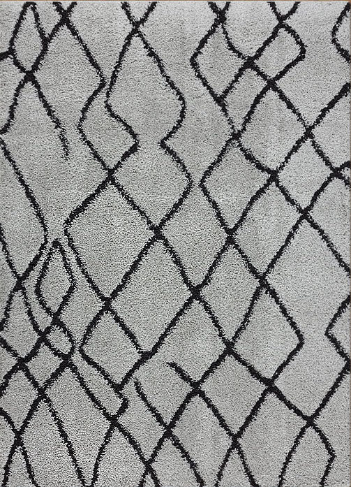Serenate Moon Tribal Shaggy Grey Rug
