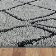 Serenate Moon Tribal Shaggy Grey Runner Rug