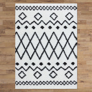 Serenate Star Tribal Shaggy Cream Rug