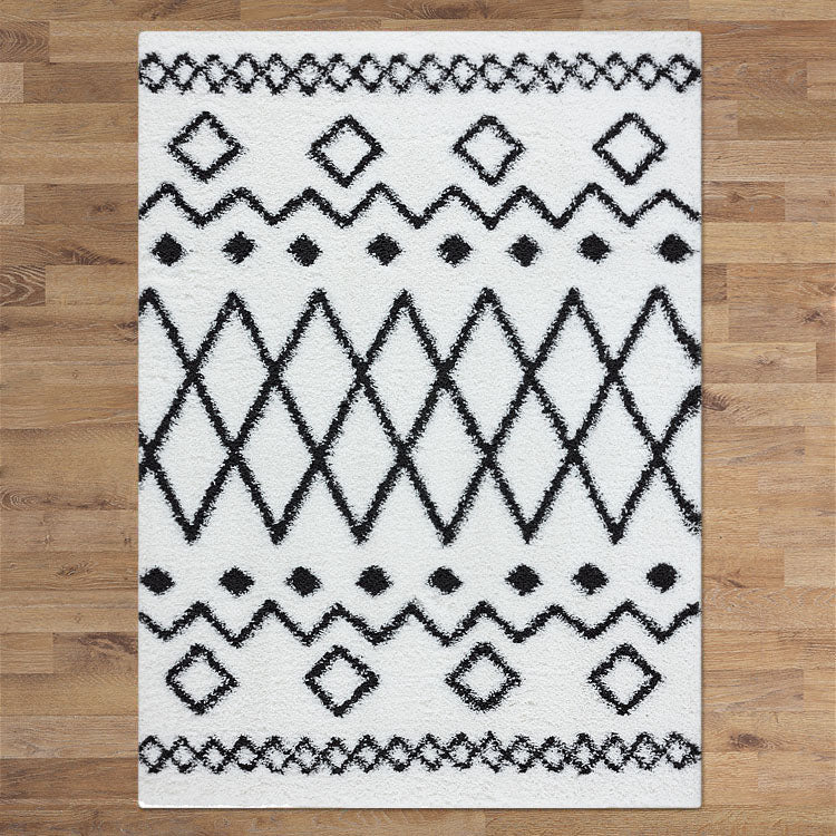 Serenate Star Tribal Shaggy Cream Rug
