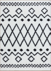 Serenate Star Tribal Shaggy Cream Runner Rug