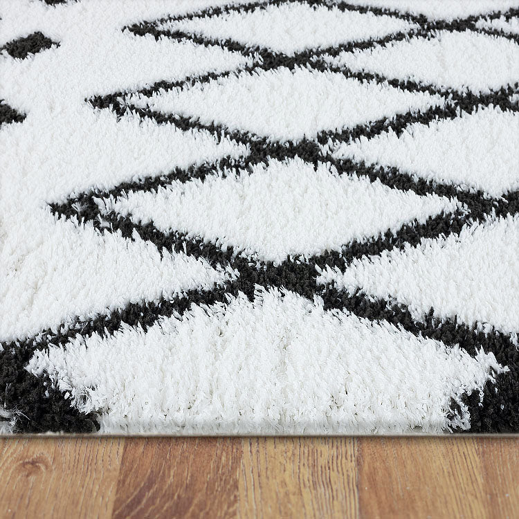 Serenate Star Tribal Shaggy Cream Rug