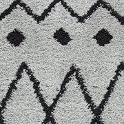 Serenate Star Tribal Shaggy Grey Runner Rug
