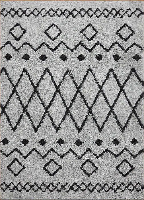 Serenate Star Tribal Shaggy Grey Rug