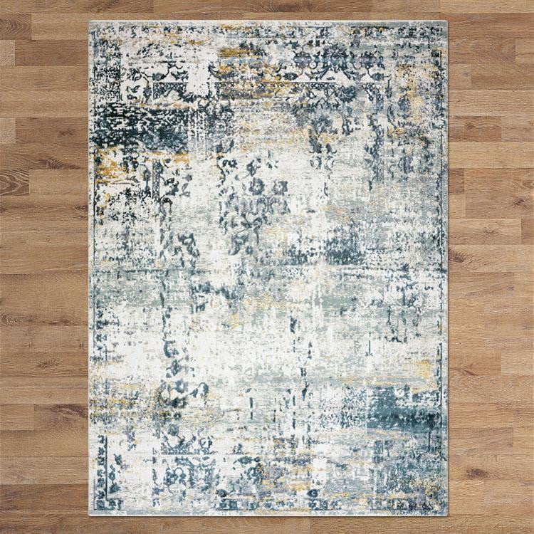 Celestial Setal Blue Linen Runner Rug