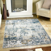 Celestial Setal Blue Linen Runner Rug