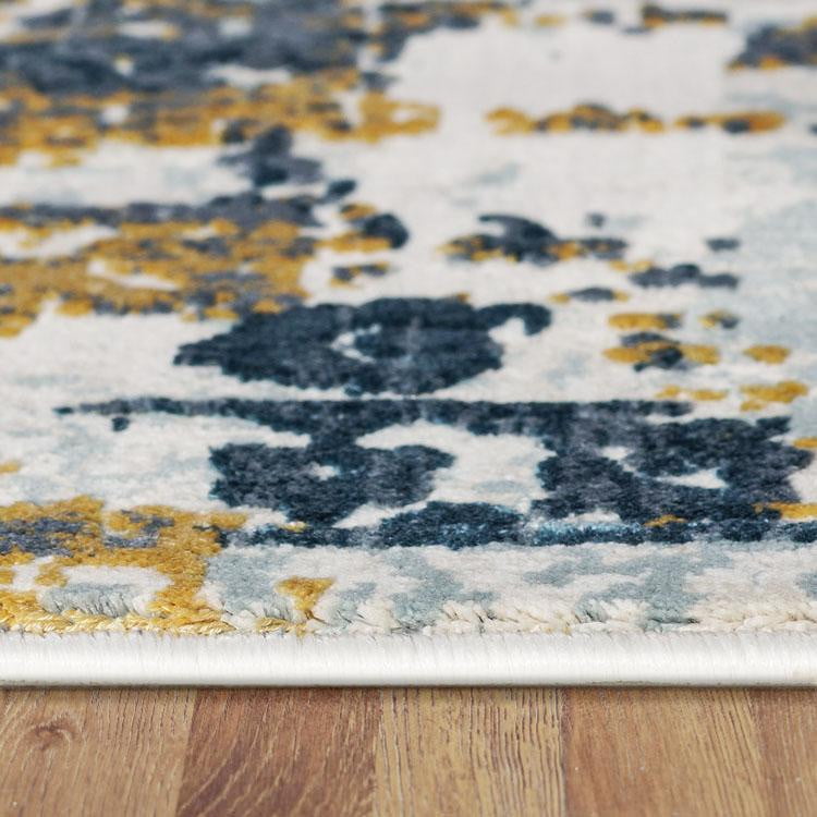Celestial Setal Blue Linen Runner Rug