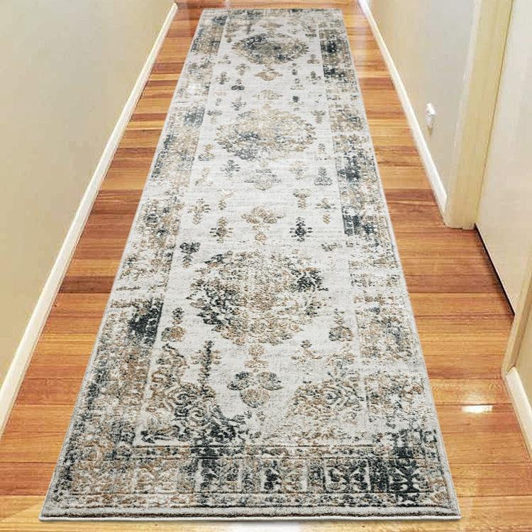 Celestial Stele Sand Grey Runner Rug