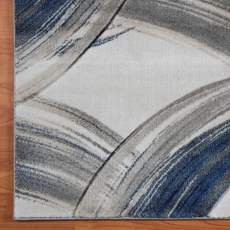 Sungate Circle Grey Blue Runner Rug
