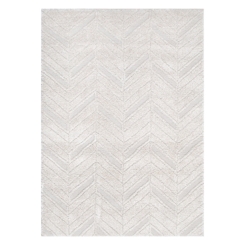 Touchy Chevron Beige Shag Rug