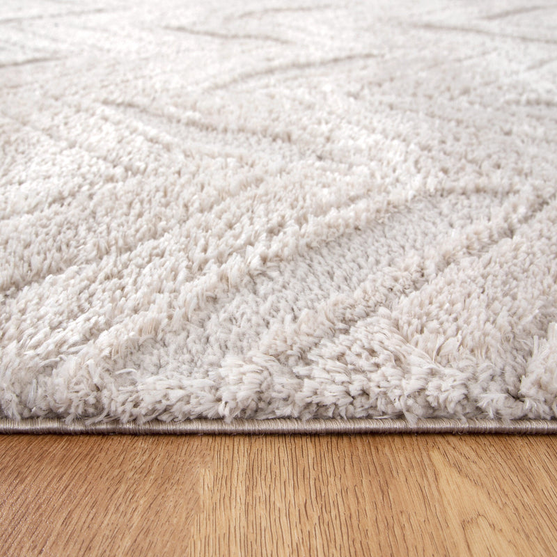 Touchy Chevron Beige Shag Rug