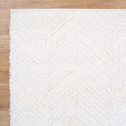 Touchy Chevron Cream Shag Rug