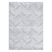 Touchy Chevron Silver Shag Rug