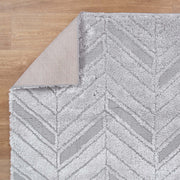Touchy Chevron Silver Shag Rug