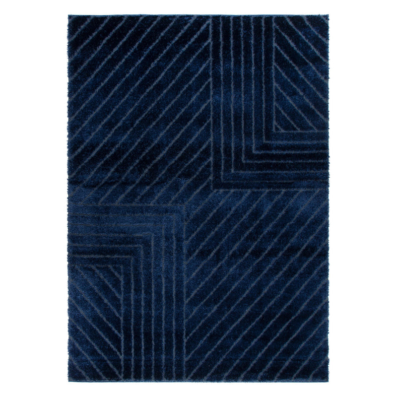 Touchy Modern Navy Shag Rug